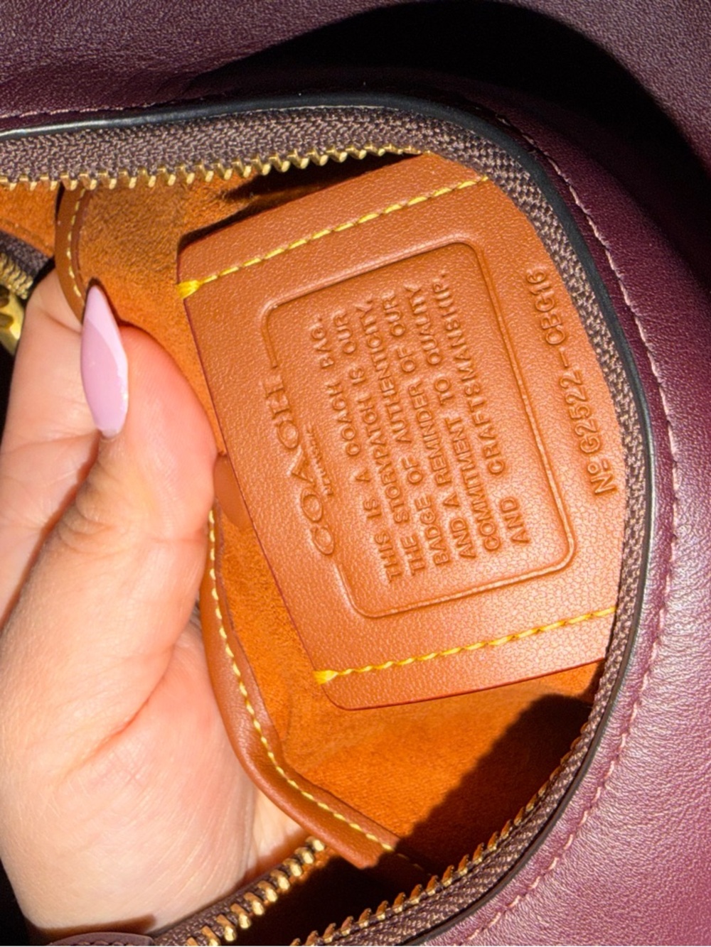 Coach Jonie 22 Bag in Black Currant Leather - Picture 4 of 6